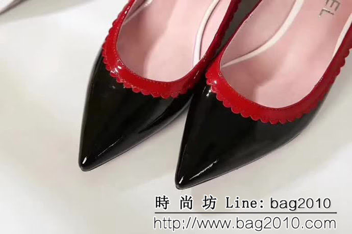 CHANEL香奈兒 2018專櫃新款 A888-1 917牛柒皮 中跟單皮鞋 QZS1817